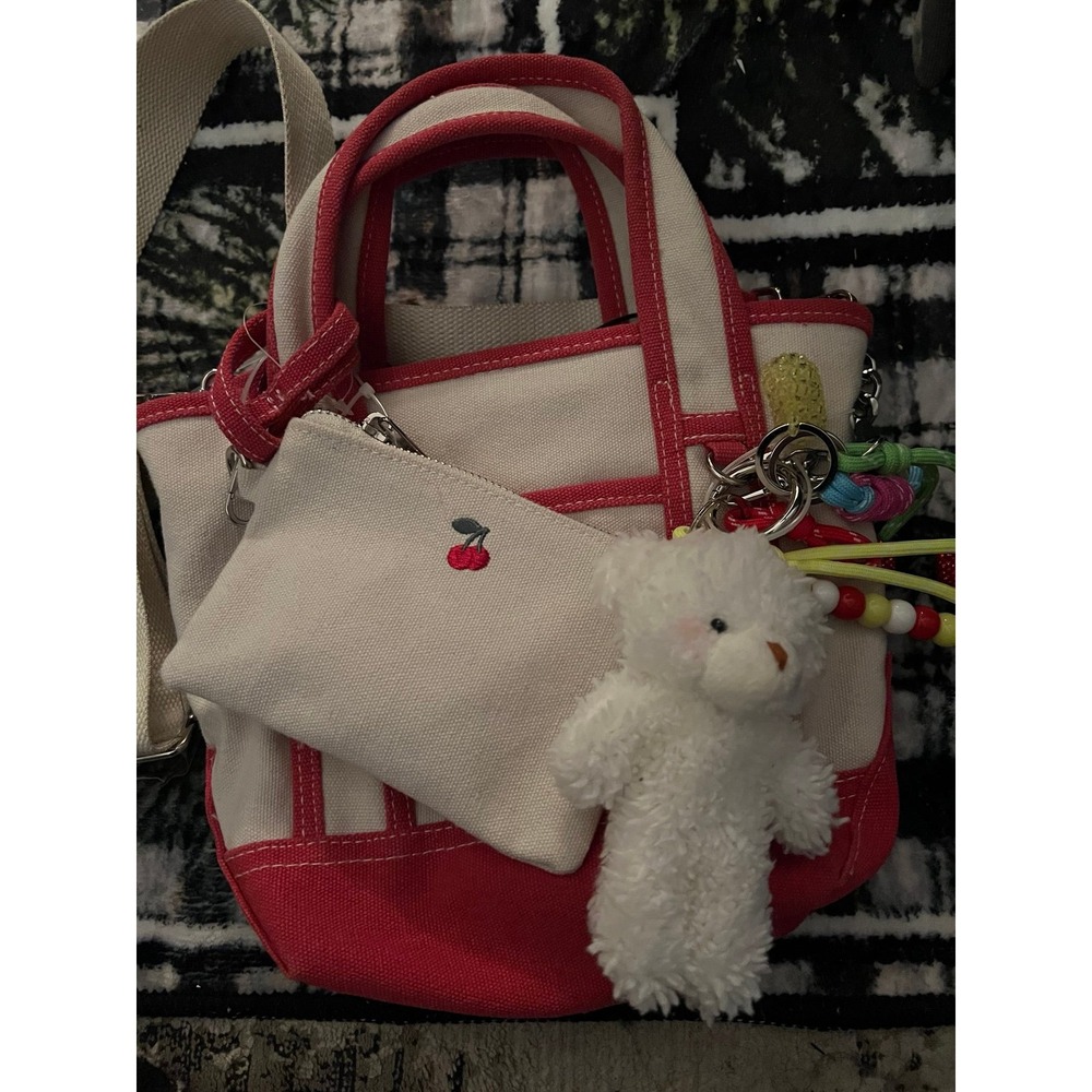 Madden Girl Cherry Embroidered Canvas Tote Bag NWT